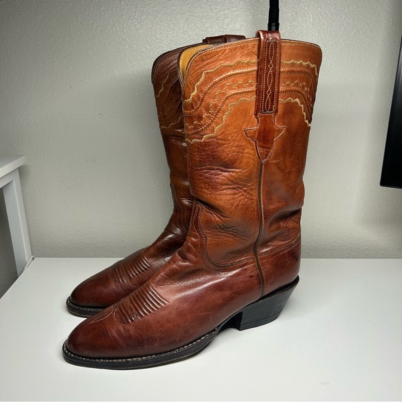Lucchese Classics Handmade Boots Western Devin Brown Ranch USA